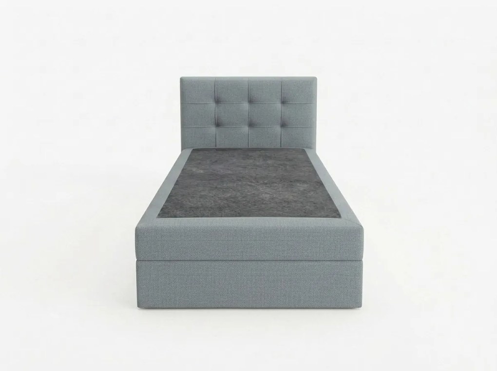 Kárpitozott boxspring ágy DIRELIS TRINITY 90x200 cm szürke Matrac: Bonell rugós matrac