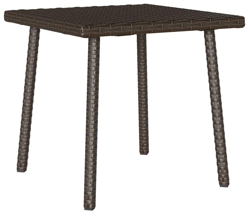 téglalap barna polyrattan kerti dohányzóasztal 40x40x37cm