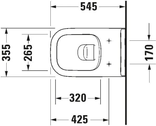 Duravit 25700920002 - Függesztett perem nélküli WC D-CODE kerámia/fényes fehér