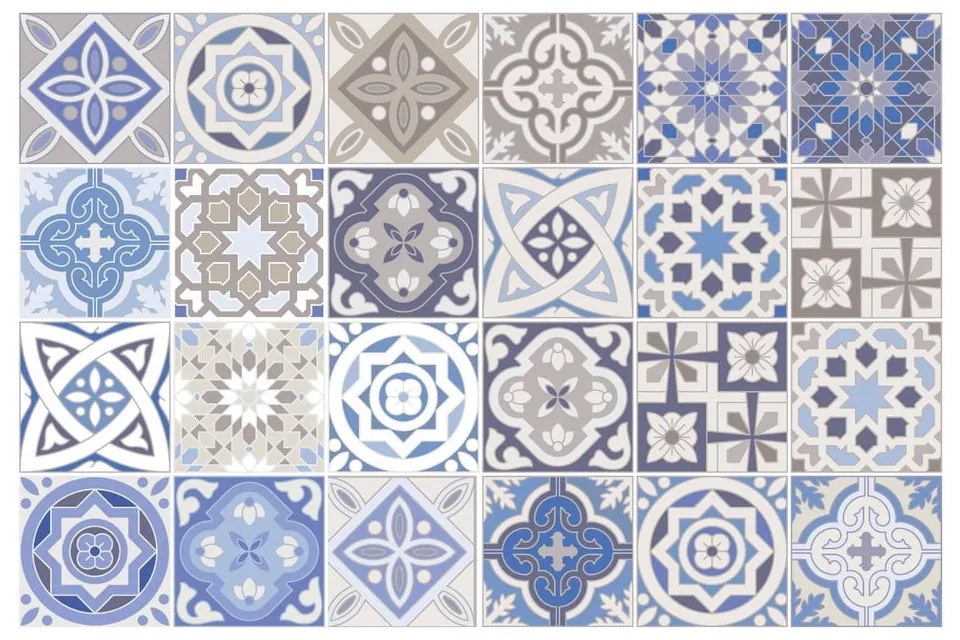 Honduras 24 részes dekoratív falimatrica szett, 10 x 10 cm - Ambiance