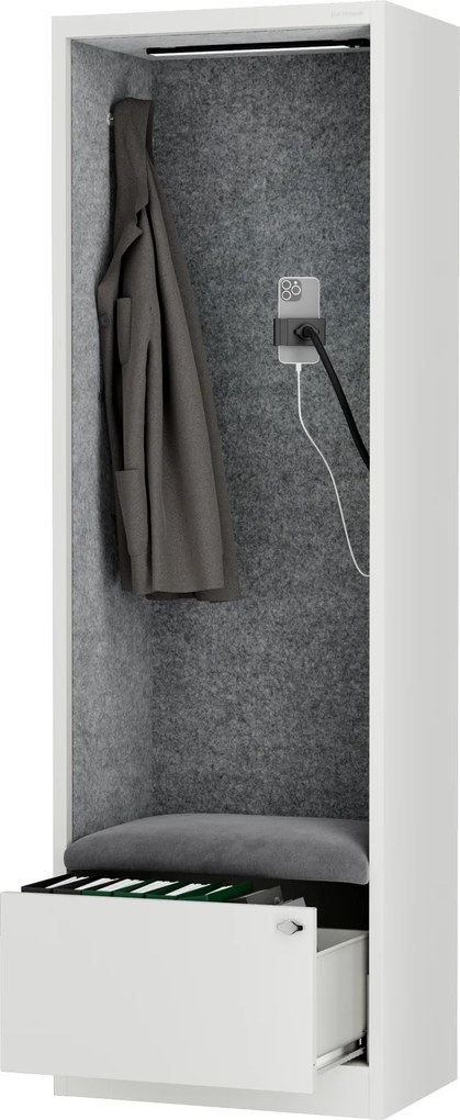 Sally 600mm korpus Biały - siedzisko Szary