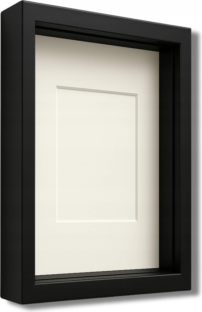 3D mély képkeret 35x45 cm kézműves moha képkeret fekete