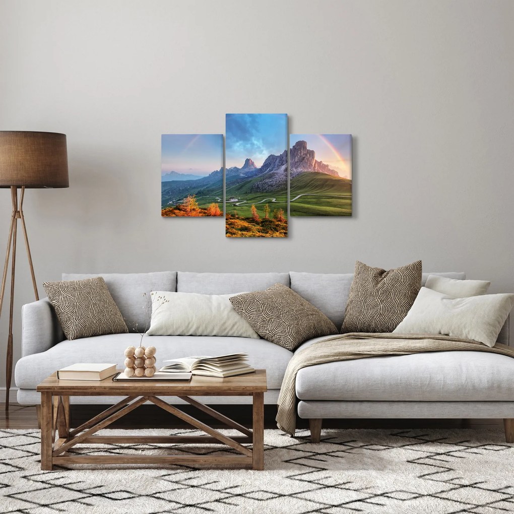 Szivárvány képe a sziklák felett (90x60 cm)