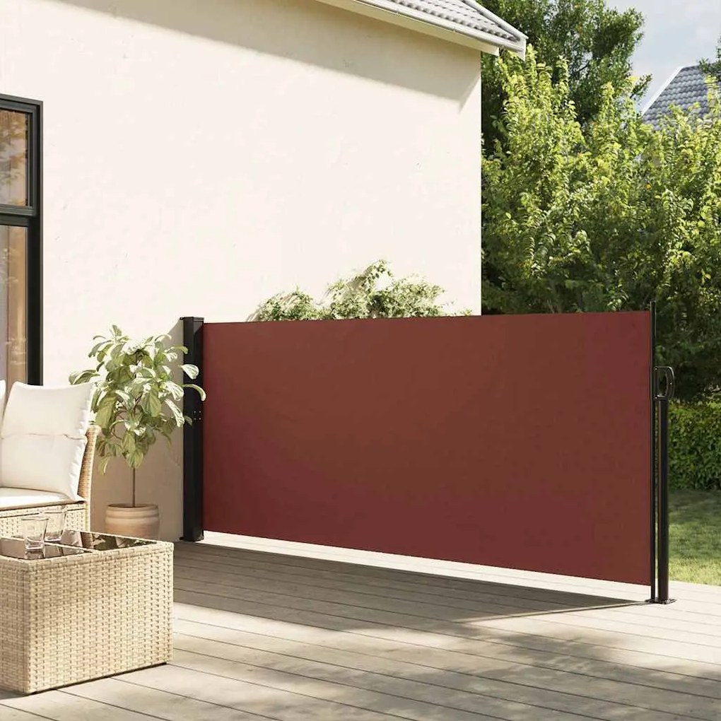 barna behúzható oldalsó napellenző 120 x 500 cm