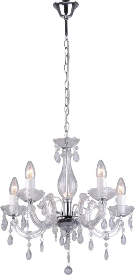 ZUMA LINE RLD94016-5A MAGNOLIA Klasszikus Csillár Króm, Átlátszó E14 IP20