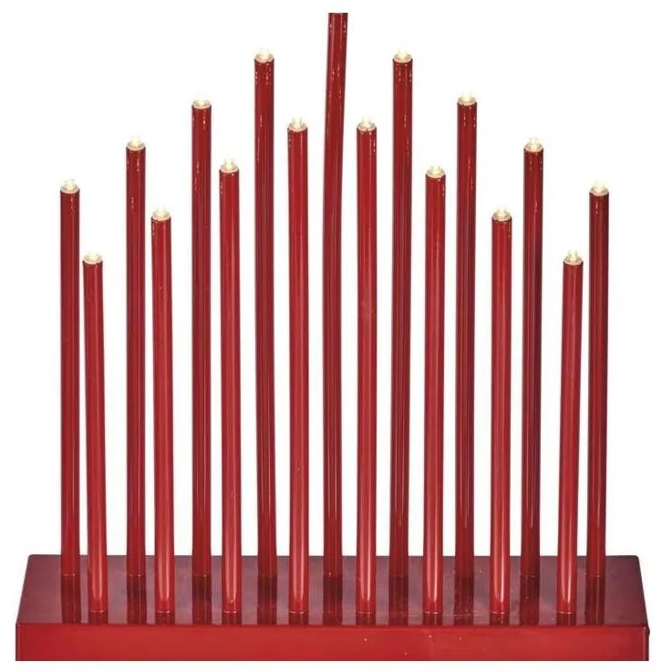 LED Karácsonyi gyertyatartó 17xLED/3xAA piros