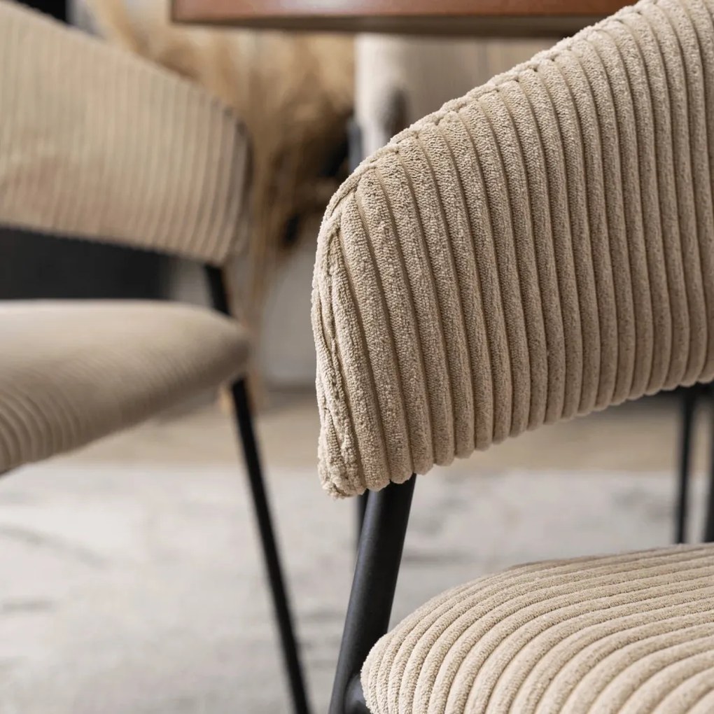 Bézs Kordbársony Étkezőszék TINKA