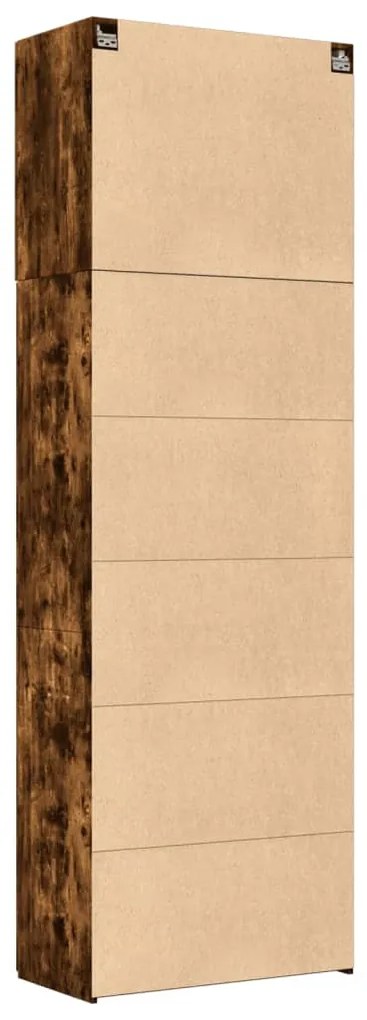 füstös tölgy színű szerelt fa magasszekrény 80 x 42,5 x 249 cm