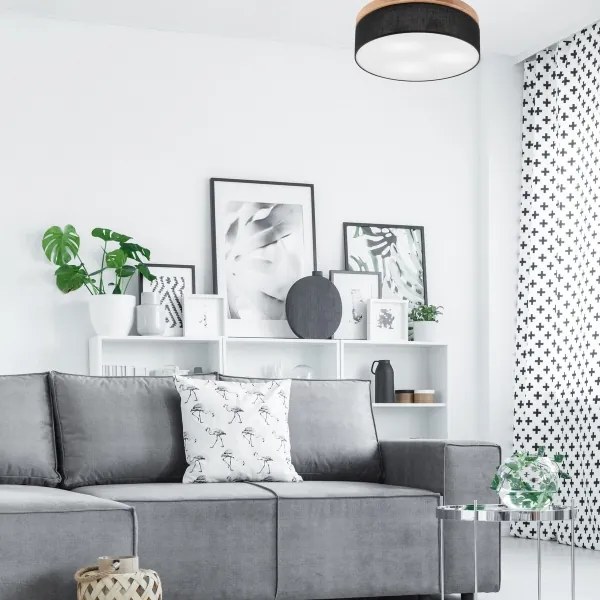 Brilagi - LED mennyezeti lámpa BELLADONNA 3xE27/15W/230V átm. 50 cm fekete/tölgy