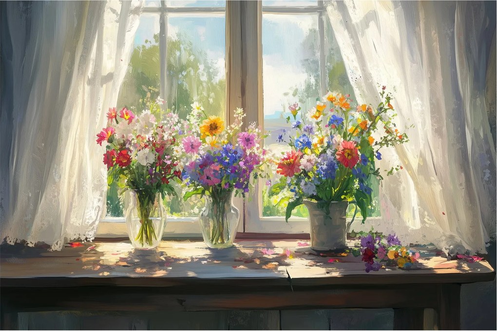 Kép - Csokor az ablaknál (90x60 cm)
