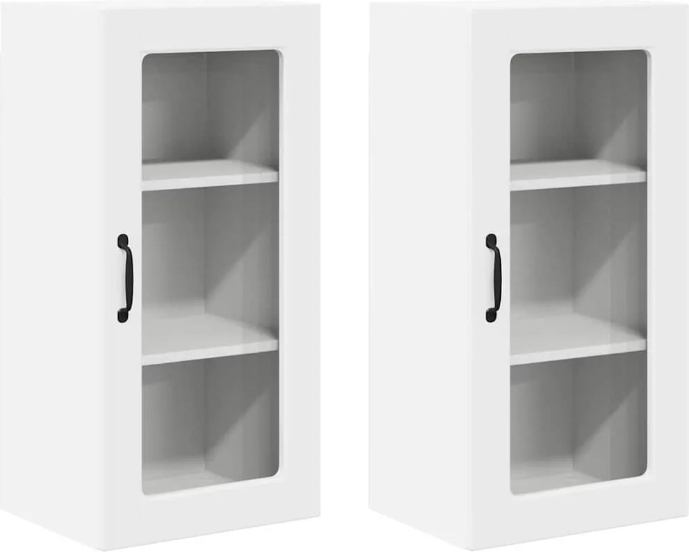 vidaXL Konyhaszekrény 2 pcs Fehér 40 x 31 x 80 cm Faanyag