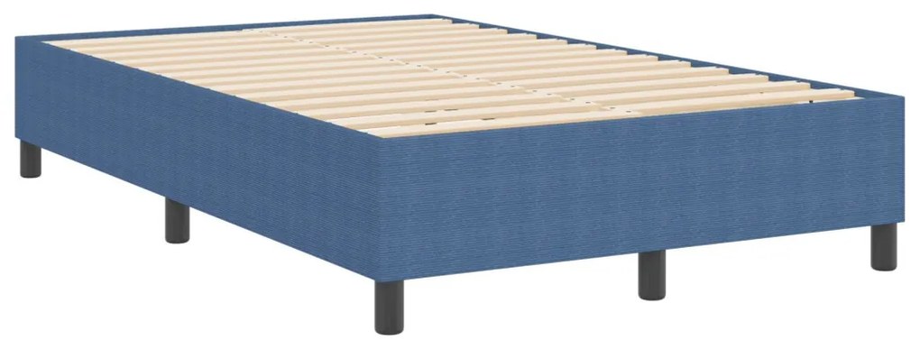 Boxspring Ágy Kék Kis Dupla Kordbársony