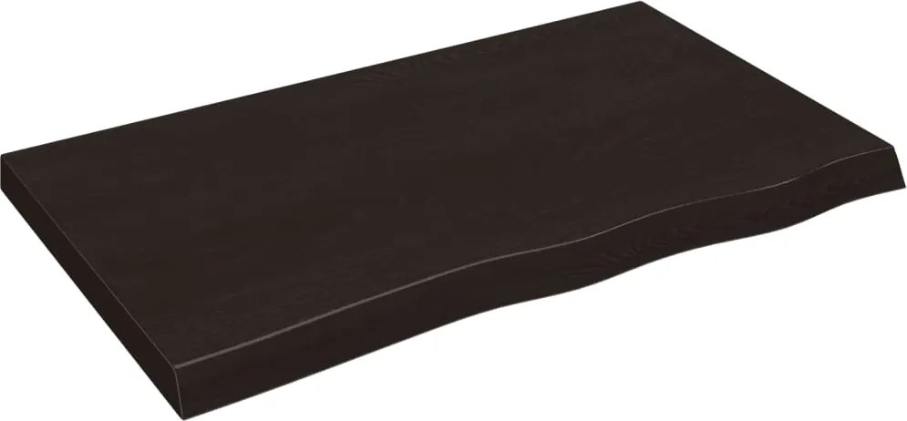 vidaXL sötétbarna kezelt tömör tölgyfa fali polc 100x60x(2-6) cm
