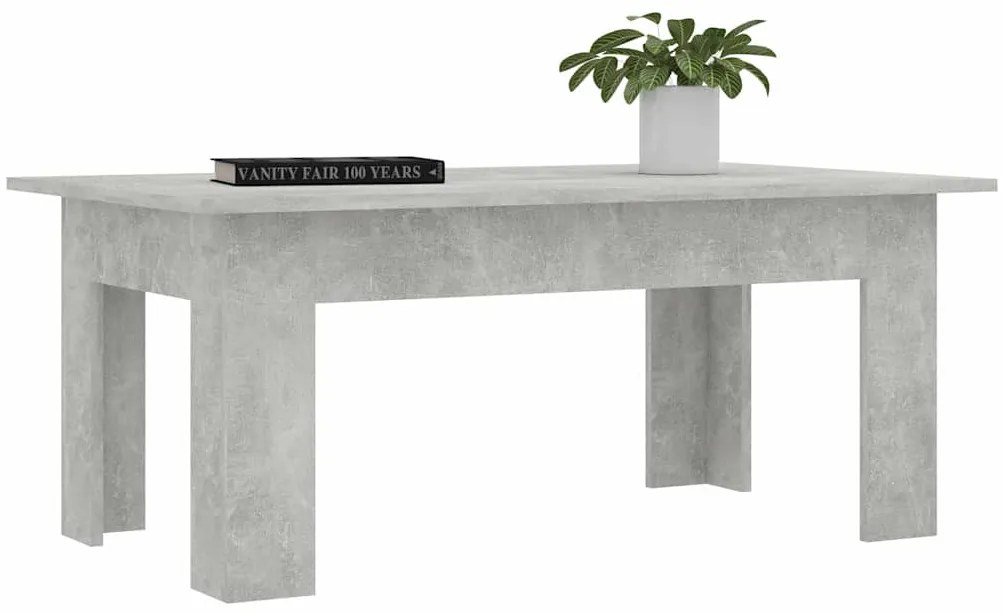 Betonszürke szerelt fa dohányzóasztal 100 x 60 x 42 cm