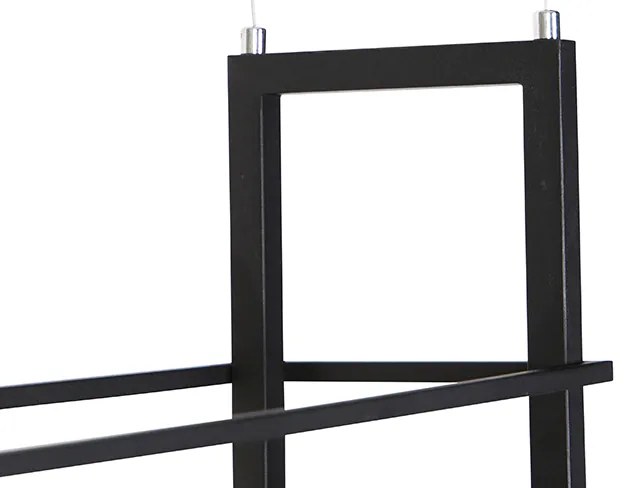 Okos függőlámpa fekete fával és polccal 4-lámpás, wifivel A60 - Cage Rack