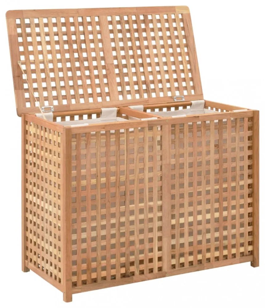 tömör diófa szennyeskosár 87,5 x 46 x 67 cm
