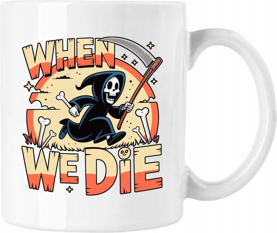 Halál bögre horror halloween csontváz fehér 330ml