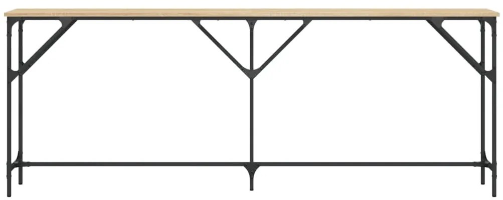 sonoma tölgy színű szerelt fa dohányzóasztal 200x29x75 cm