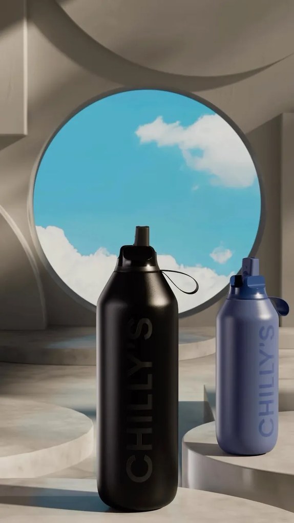 Chilly's Bottles termosz üveg - lágy rózsaszín 500 ml, Series 2 Flip edition