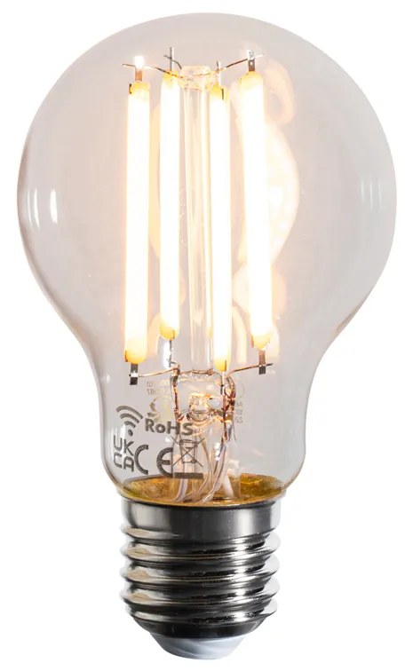 Okos E27 szabályozható Kelvin LED izzó A60 átlátszó 7W 806lm 1800-3000K