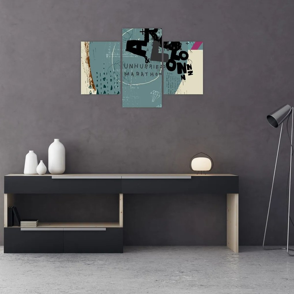 Kép - Repülő léggömb szivárvánnyal (90x60 cm)