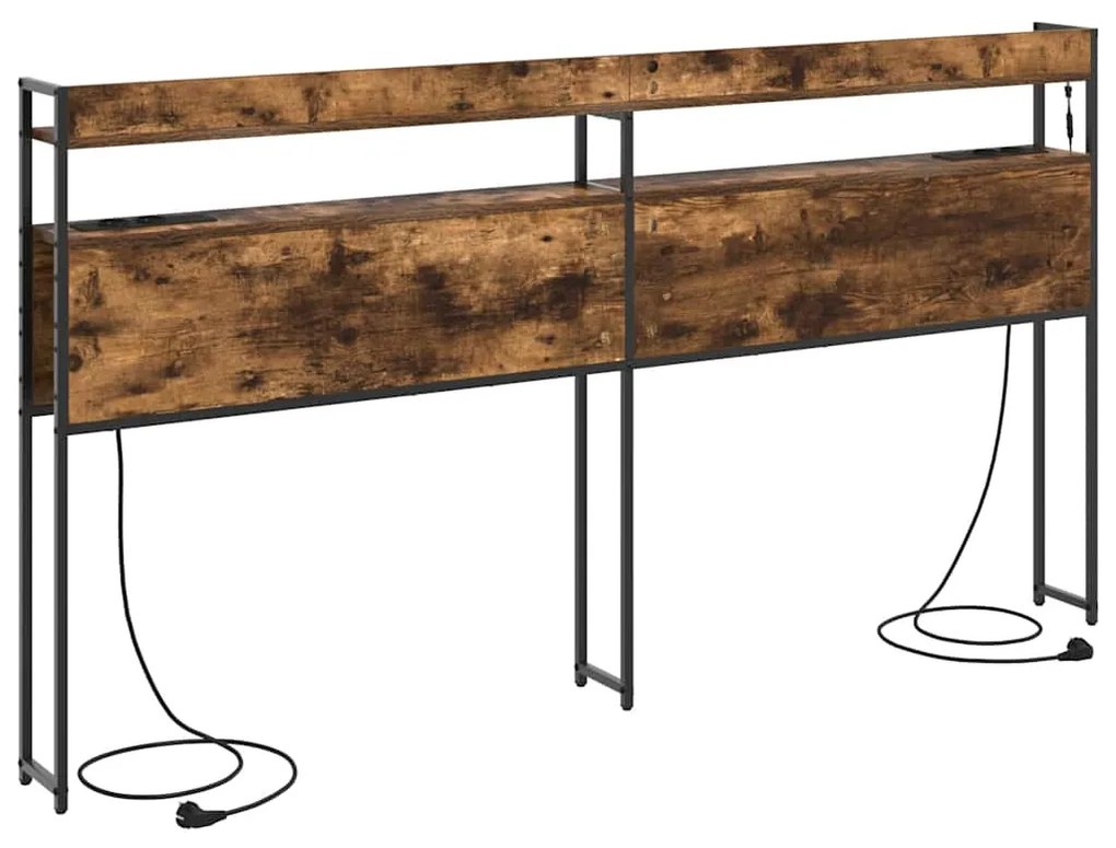 Fejtámla LED -es lámpákkal Füstölt tölgy 180 cm Faanyag