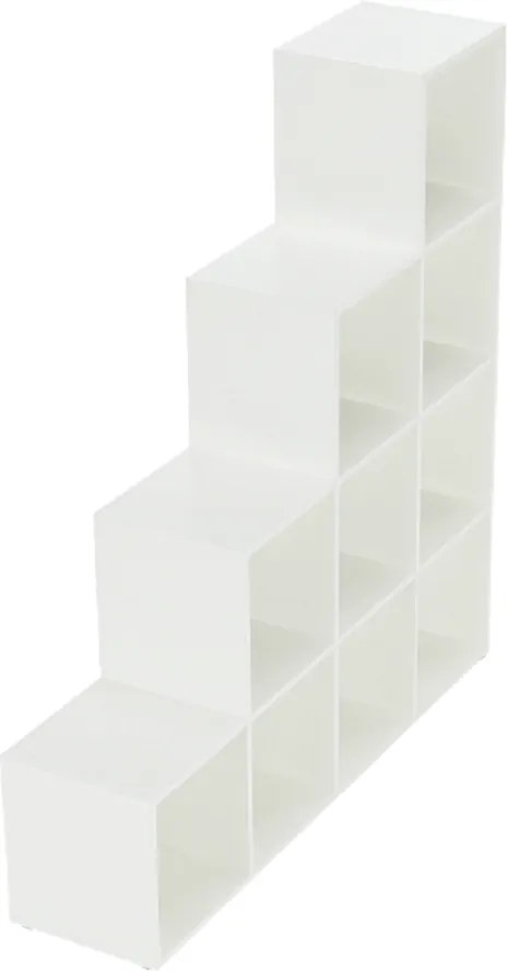 könyvespolc piramis, fehér, laminált DTD, NORAH