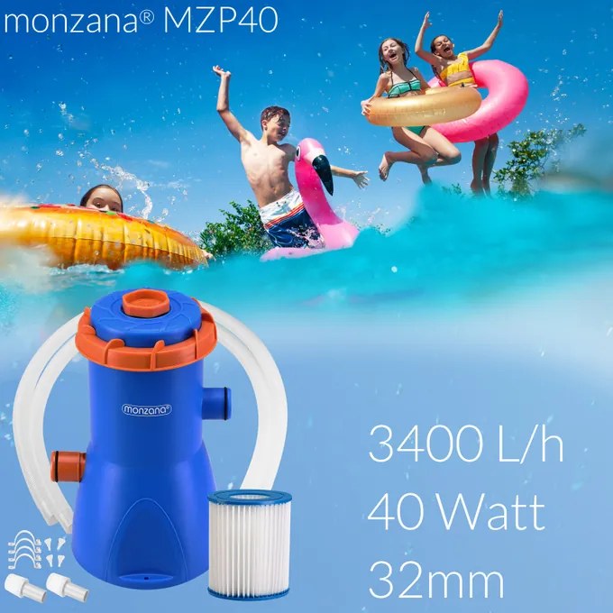Deuba Medenceszűrő szivattyú MZP40 kék/narancs 3 400 l/h