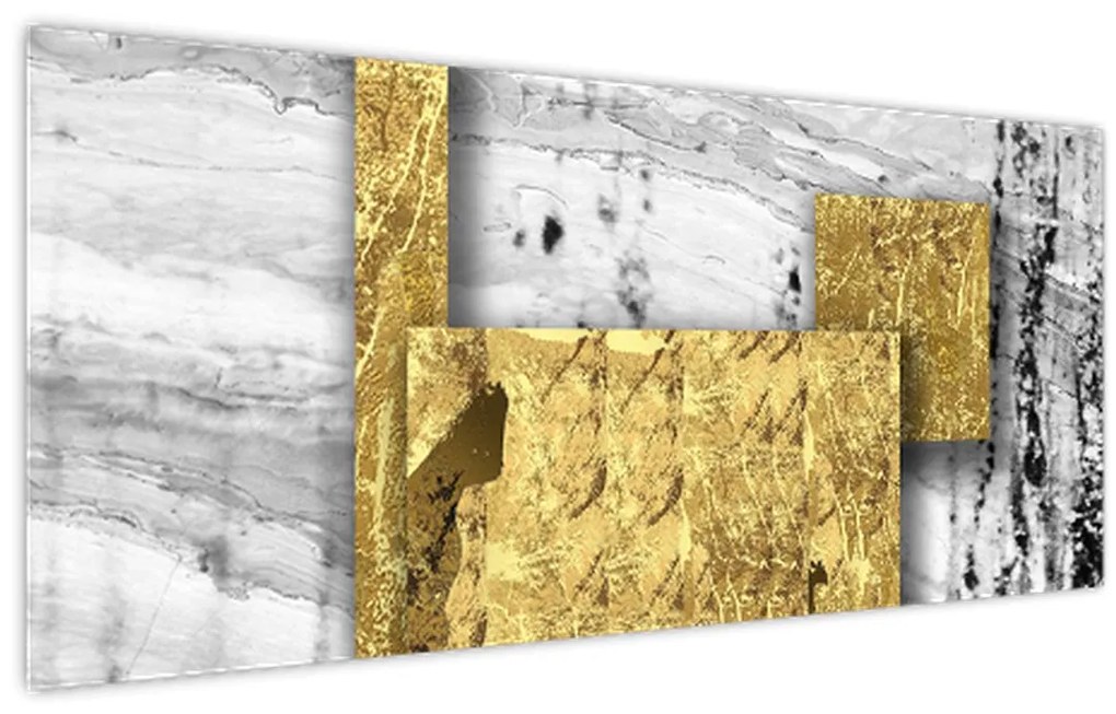 Kép - Arany négyzetek N⁰1 (120x50 cm)