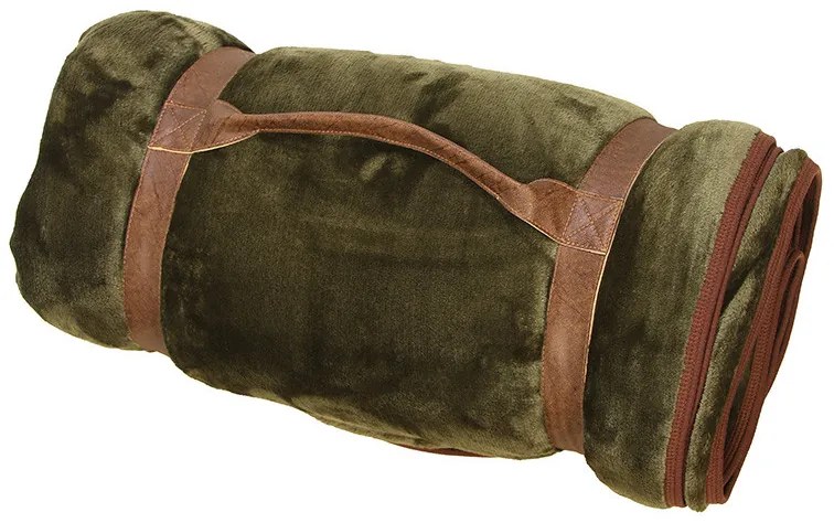 Olivia zöld dupla rétegű vadász–horgász takaró hordozóval