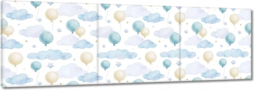 Vászonkép 150x50 Pasztell motívum kékkel