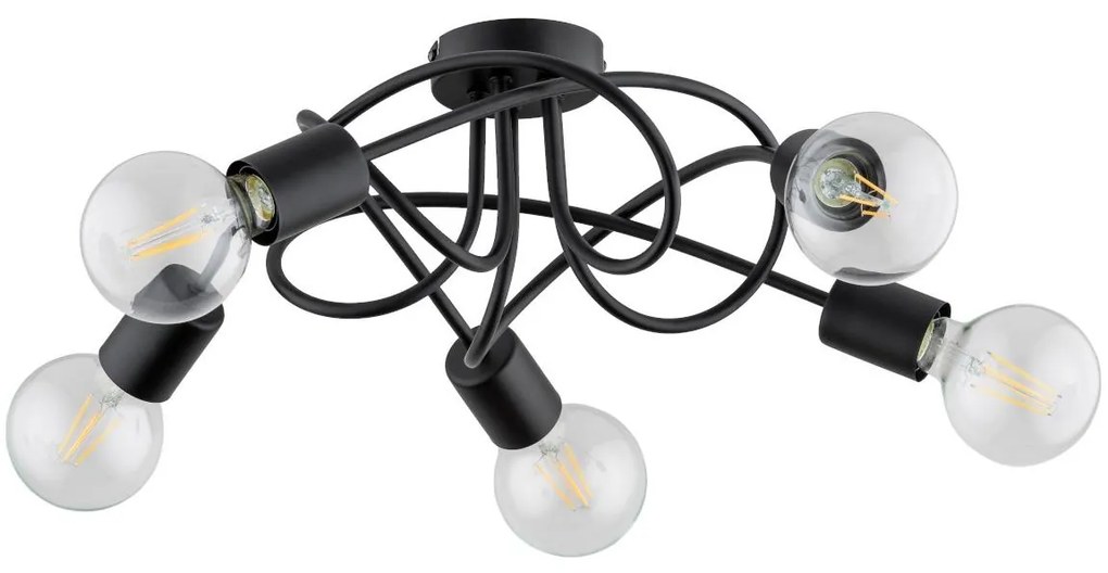 Felületre szerelhető csillár BOSTON 5xE27/15W/230V fekete