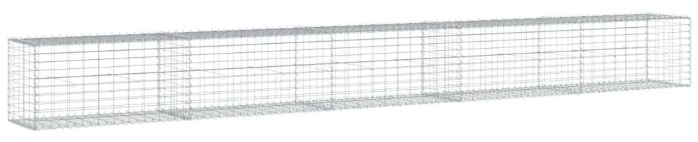 horganyzott vas gabion kosár fedéllel 500 x 50 x 50 cm