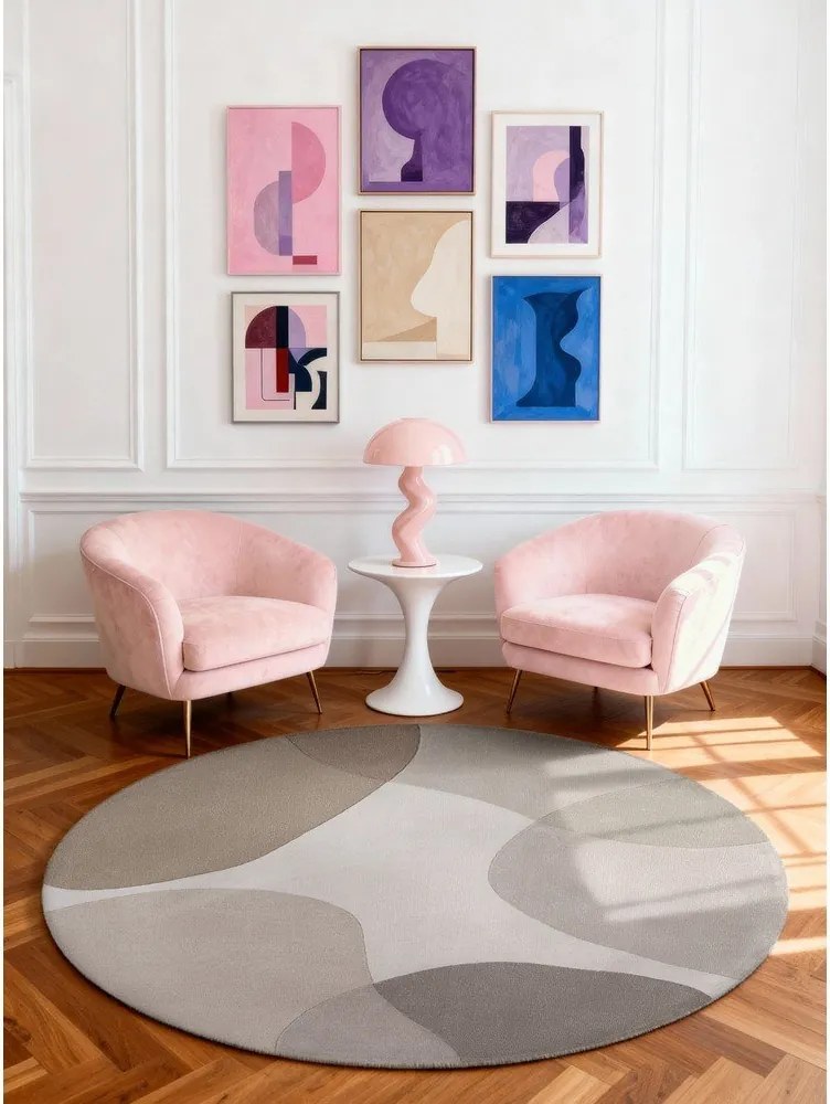 Bézs kézi szövésű gyapjú kerek szőnyeg ø 200 cm Hackney Clarissa – Ted Baker