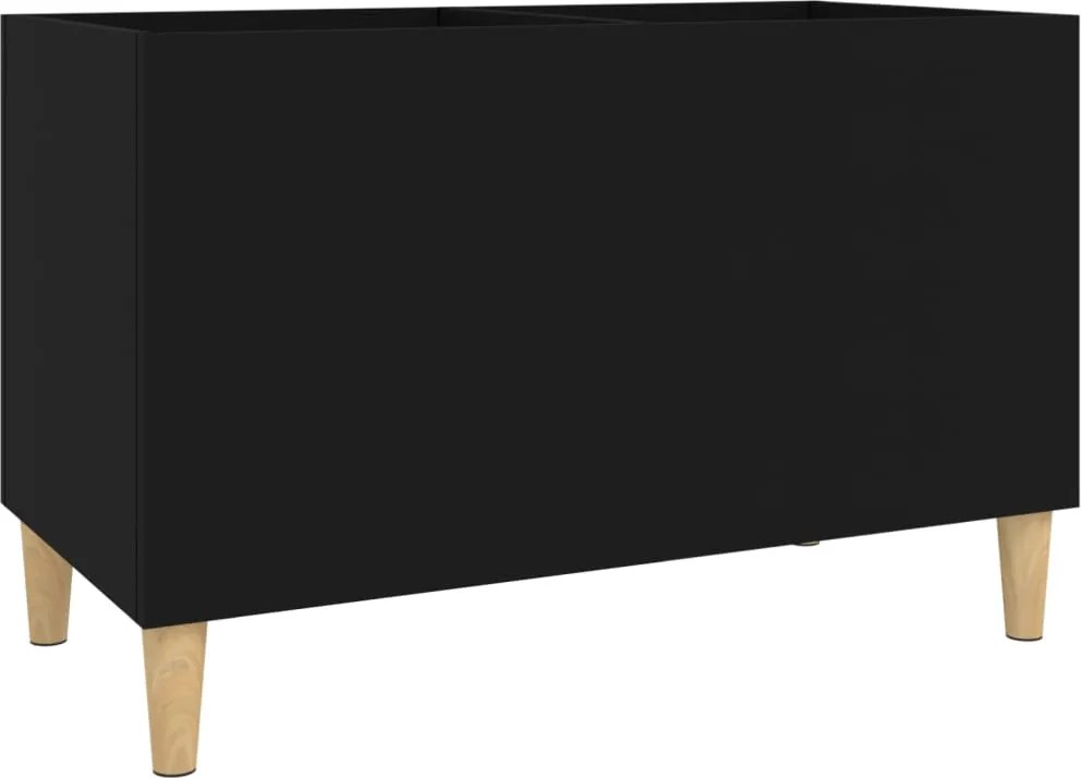 vidaXL fekete szerelt fa hanglemezszekrény 74,5x38x48 cm