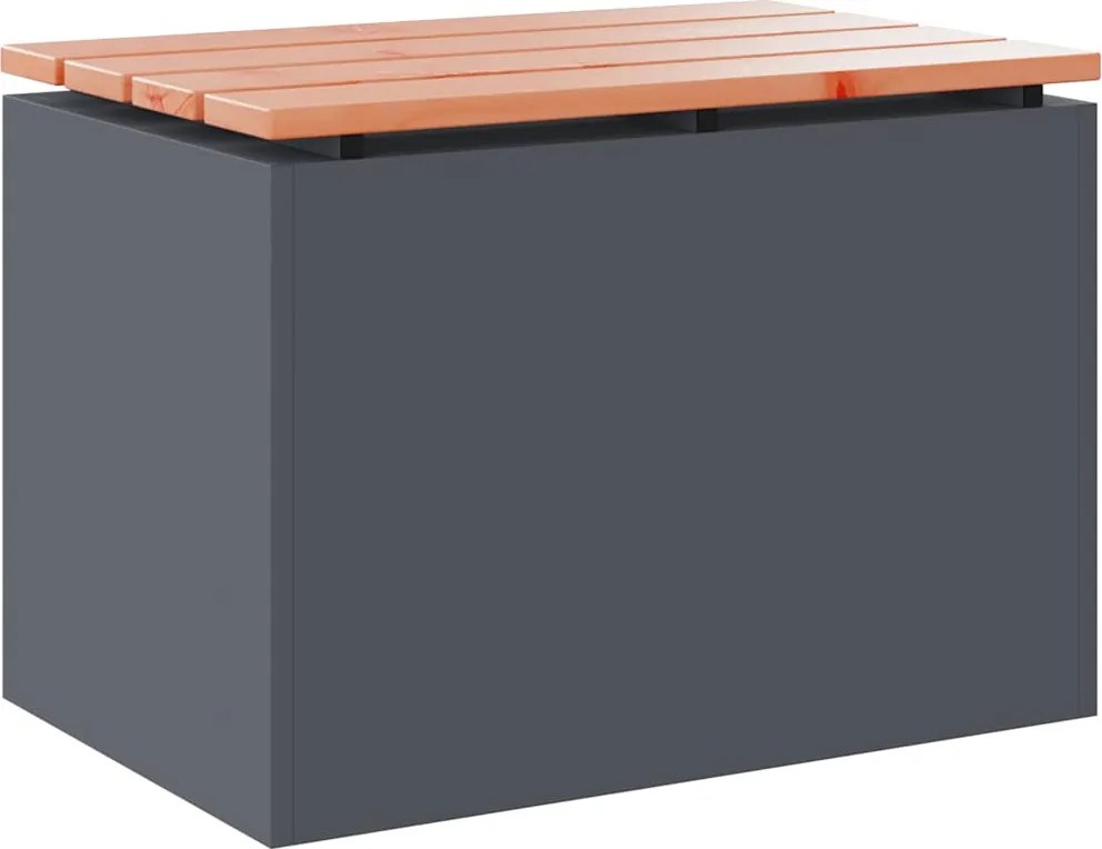 vidaXL Kerti pad Antracit 60 x 40 x 43 cm Acél