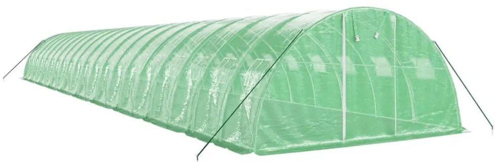 zöld acélvázas melegház 80 m² 20 x 4 x 2 m
