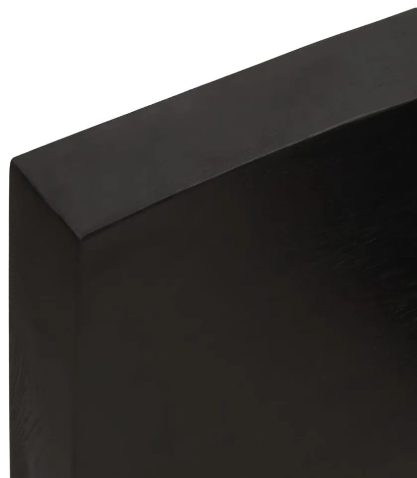 sötétbarna kezelt tömör tölgyfa fali polc 120 x 30 x (2-6) cm
