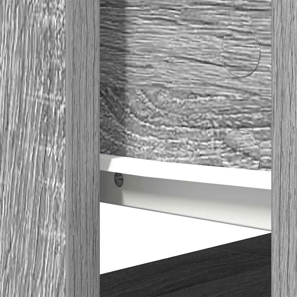 szürke sonoma színű konzolasztal fiókokkal 85,5x38,5x74,5 cm