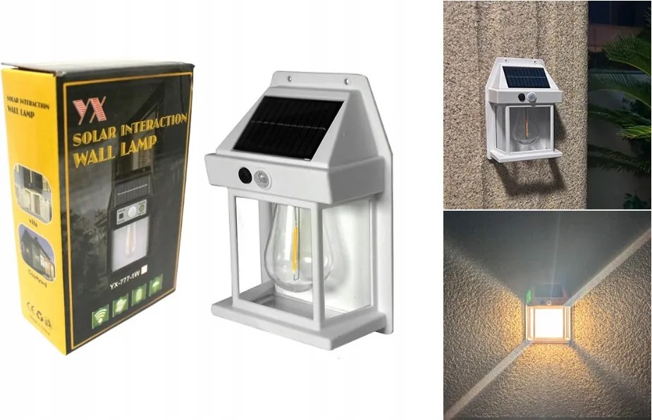 Napelemes Lámpa Fali Lámpa Led Homlokzati Kerti Kültéri Erős