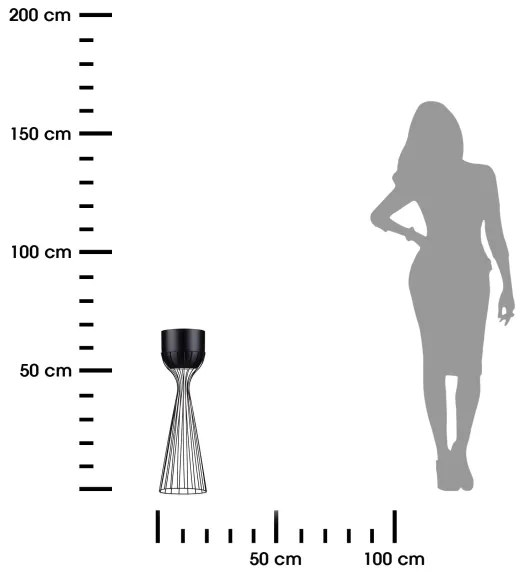 Fém virágcserép LOFT 56x20 cm fekete