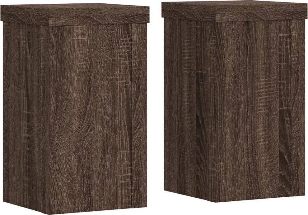vidaXL 2 db barna tölgy szerelt fa növénytartó állvány 10 x 10 x 18 cm