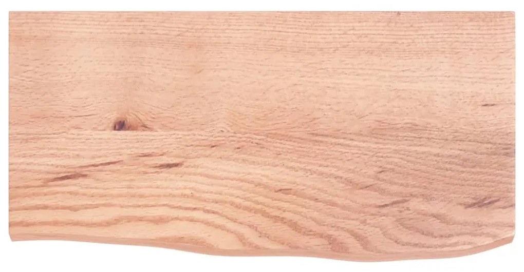 világosbarna kezelt tömör tölgyfa fali polc 60x30x2 cm