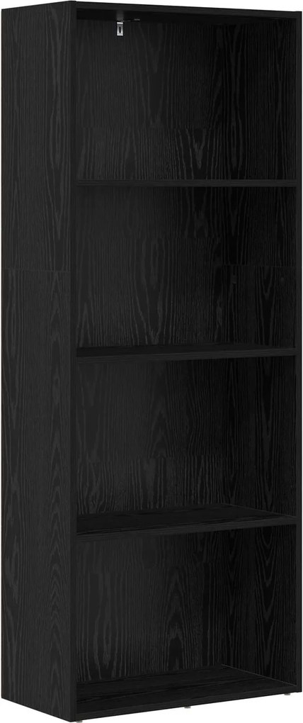 vidaXL Szabadon álló könyvespolc Fekete tölgy 60 x 30 x 151,5 cm