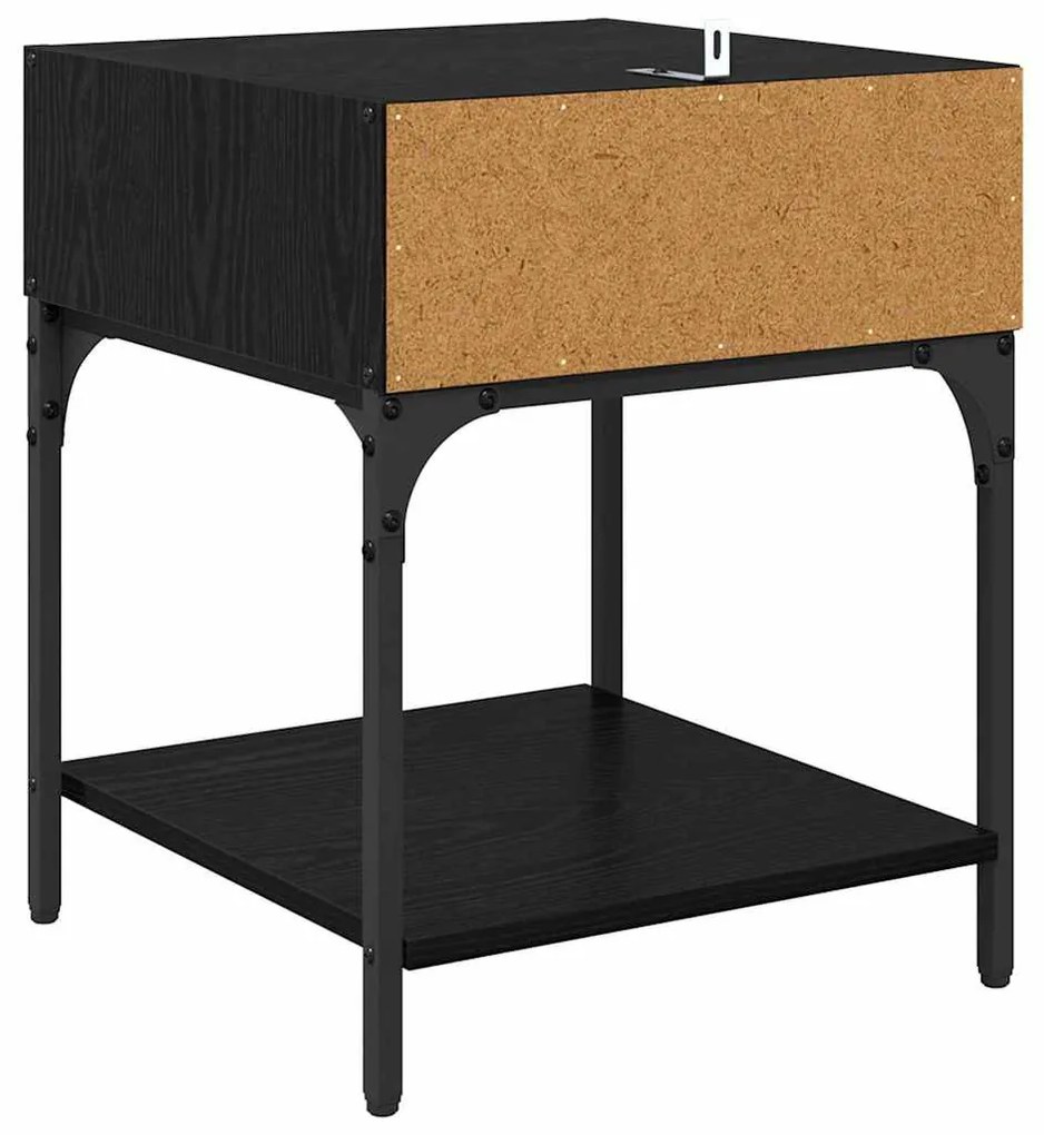 Éjjeli asztal 2 pcs Musta tammi 40 x 40 x 50 cm Faanyag