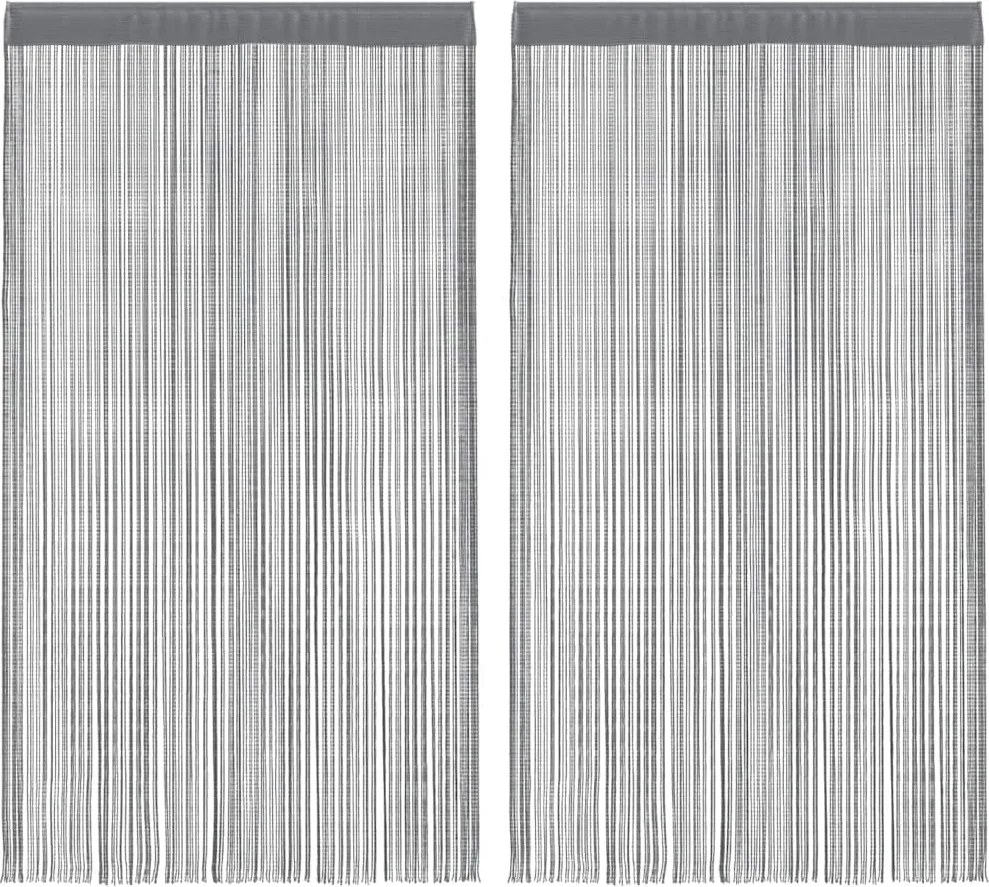 vidaXL 2 db antracit színű zsinóros függöny 100 x 250 cm