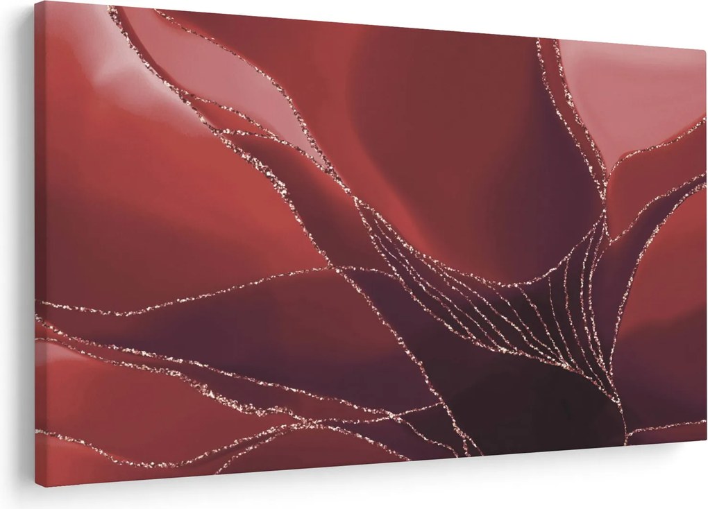 Kép - Piros absztrakt virág N⁰2 (90x60 cm)