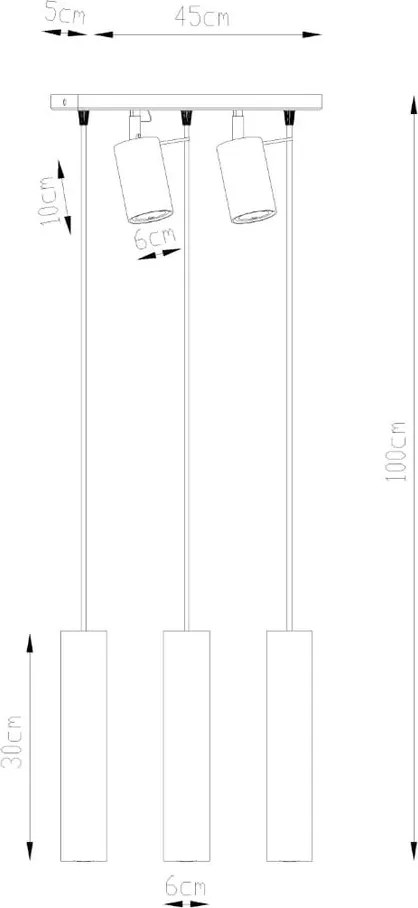 Fekete fém függőlámpa Etna – Sollux