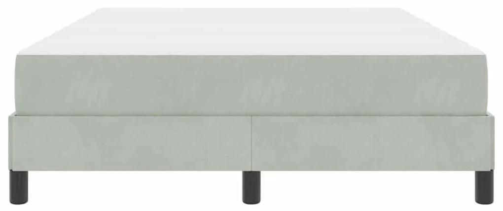 Boxspring ágy matraccal Világosszürke 140 x 200 cm Bársony