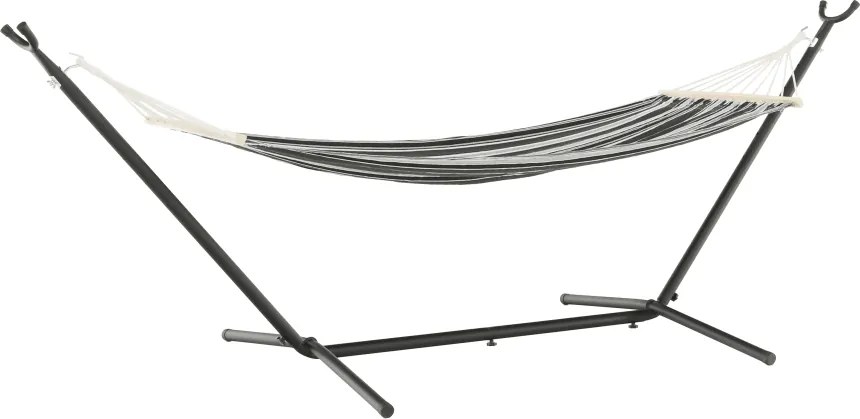 Függőágy állvány nélkül, szürke/fehér, EVANA NEW